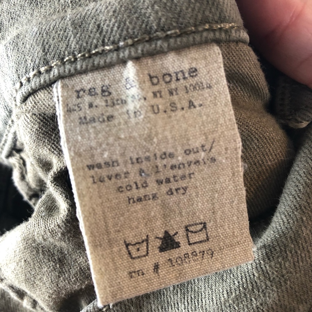 Rag & Bone Army Green Skinny Jeans (28) - Picture 7 of 7